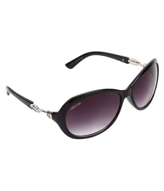 Creature - Black Oval Sunglasses ( Pack of 1 ) - Medium