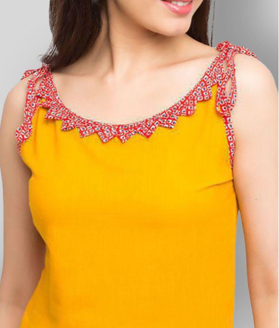 Yash Gallery - Yellow Cotton Womens Regular Top ( Pack of 1 ) - S