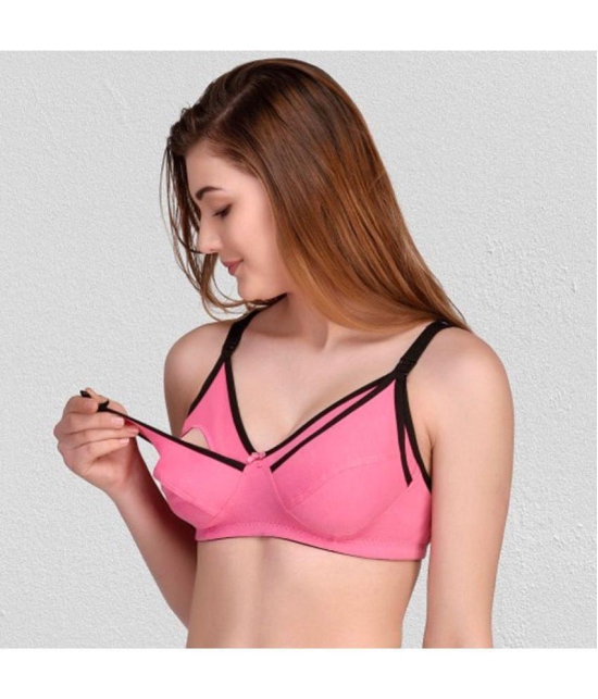 Zourt - Pink Cotton Non Padded Women's Everyday Bra ( Pack of 1 ) - None