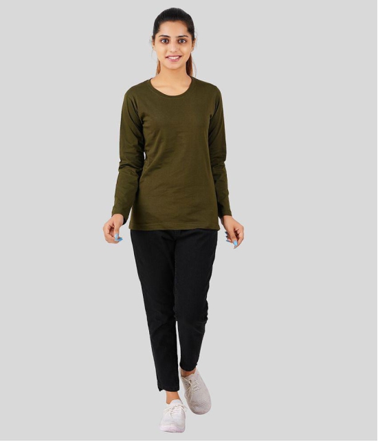 ferocious - Olive Cotton Regular Fit Womens T-Shirt ( Pack of 1 ) - None