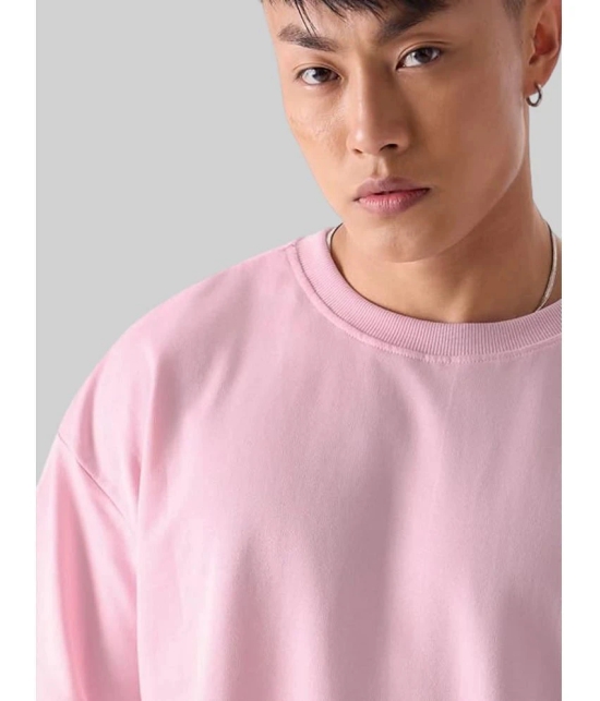 AKTIF Cotton Blend Oversized Fit Solid Half Sleeves Mens T-Shirt - Pink ( Pack of 1 ) - None