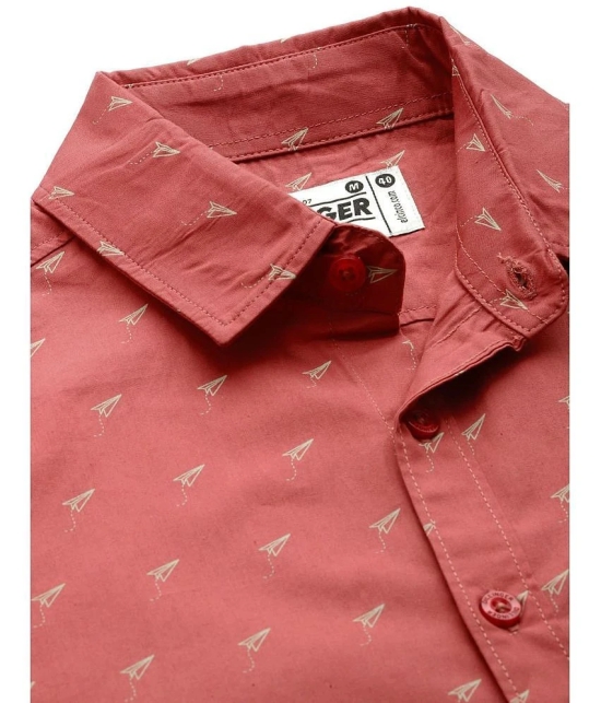 Dillinger 100% Cotton Regular Fit Printed Full Sleeves Mens Casual Shirt - Pink ( Pack of 1 ) - None