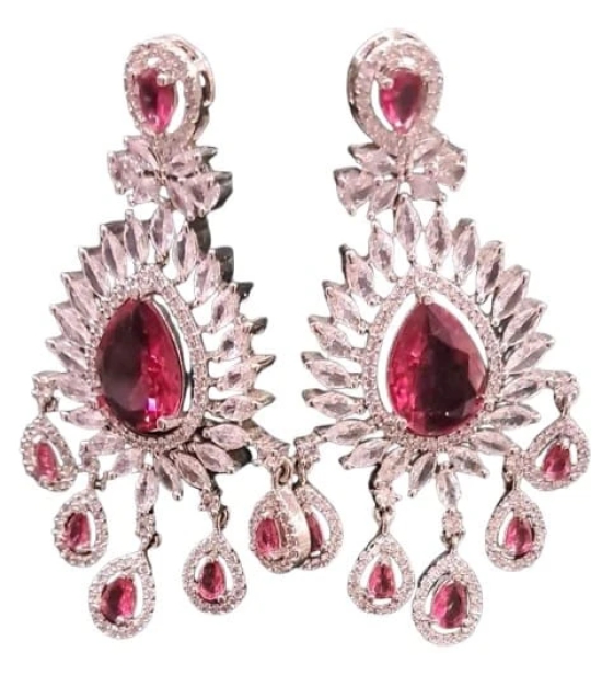 Ruby and Diamond Chandelier Earrings