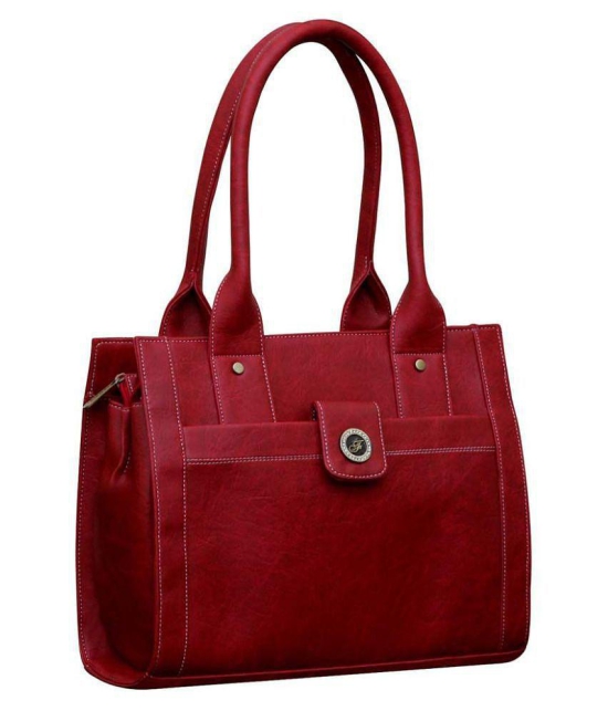 Fostelo -   Red Faux Leather Shoulder Bag - Red