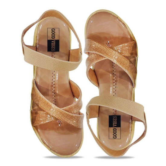 Beige Comfortable and Stylish Platform Sandal Heels | For Casual Wear, Party and Formal Wear Occasions 3 Inches Heel | For Women & Girls