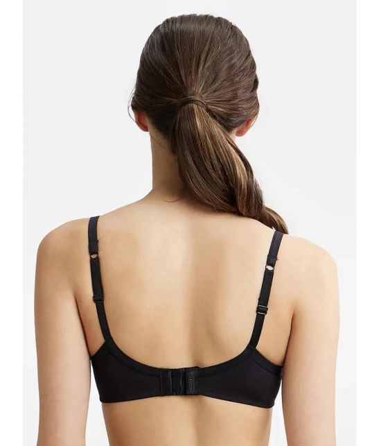 Jockey 1723 Wirefree Padded Super Combed Cotton Elastane Lace Styling T-Shirt Bra - Black - None