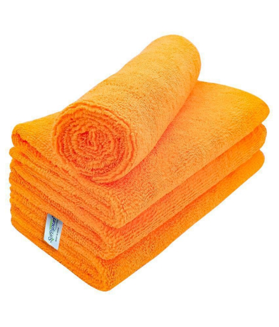 SOFTSPUN Microfiber Cloth - 4 pcs - 40x40 cms - 340 GSM Orange - Thick Lint & Streak-Free Multipurpose Cloths - Automotive Microfibre Towels for Car Bike Cleaning Polishing Washing & Detaili