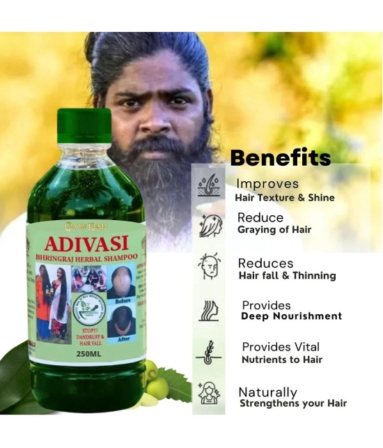 Adivasi Bhringraj Natural Hair Growth Herbal Hair Oil and Shampoo Combo(250 ml)(250 ml)Pack of 2