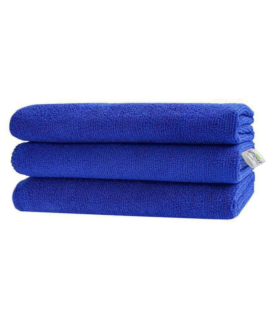 SOFTSPUN Microfiber Cloth - 3 pcs - 30x30 cms - 340 GSM Blue - Thick Lint & Streak-Free Multipurpose Cloths - Automotive Microfibre Towels for Car Bike Cleaning Polishing Washing & Detailing