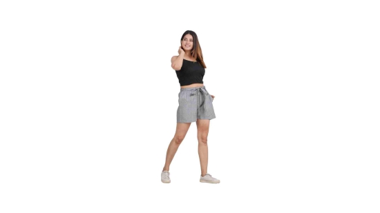 Women Grey Regular Shorts-3XL