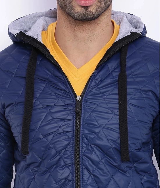 Campus Sutra Blue Quilted & Bomber Jacket - None