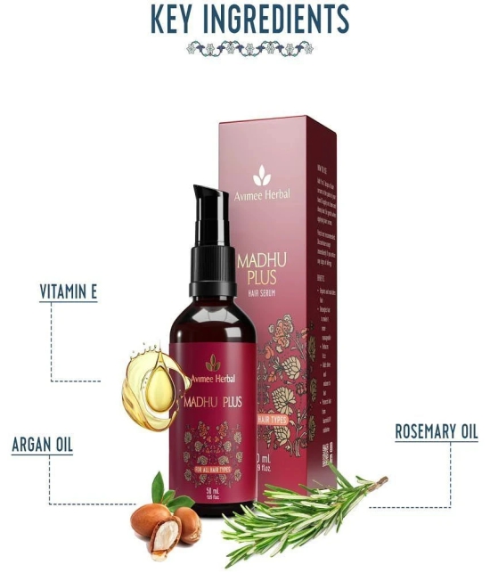 Avimee Herbal Madhu Plus Hair Serum With SPF 15 | For Frizz Free & Silky Smooth Hair | 50 ml