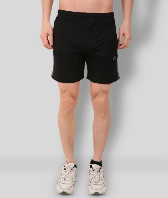 Zeffit - Black Cotton Blend Mens Shorts ( Pack of 1 ) - None