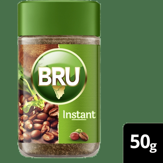 Bru Instant Pure Coffee, 50 G Bottle