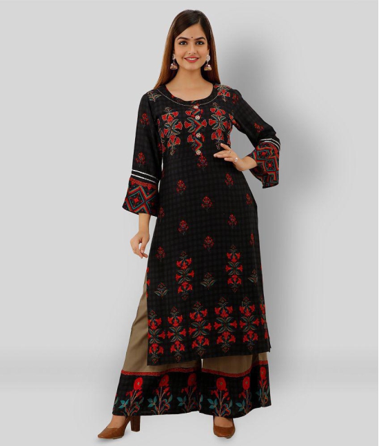 Lee Moda - Black Straight Rayon Women''s Stitched Salwar Suit ( Pack of 1 ) - S