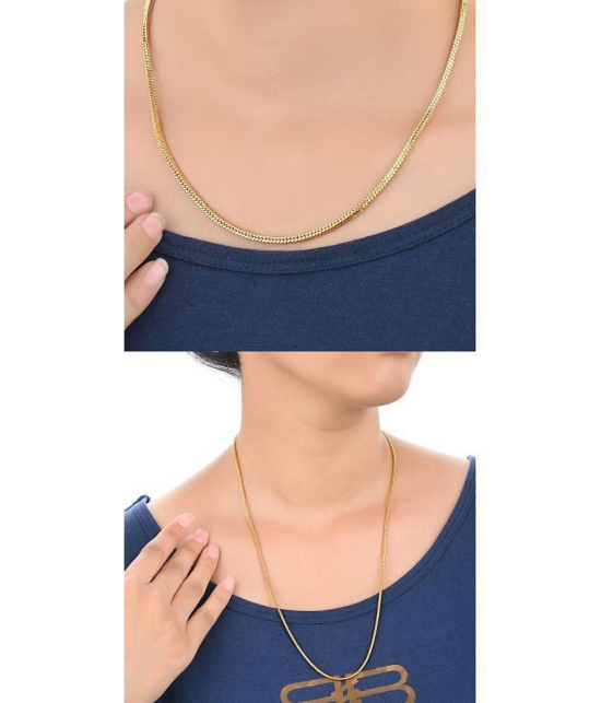 AanyaCentric Combo of 2 Gold Plated 22inches Long Fashion Chain - None