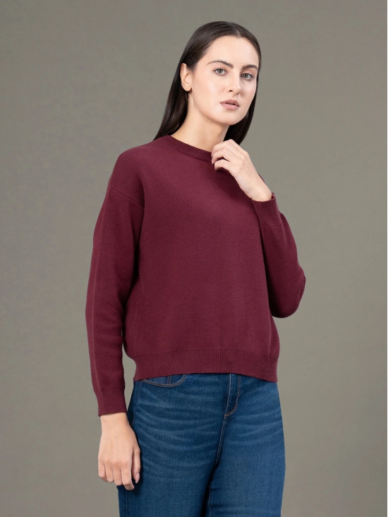 RedTape Round Neck Solid Sweater for Women |  Everyday Comfort