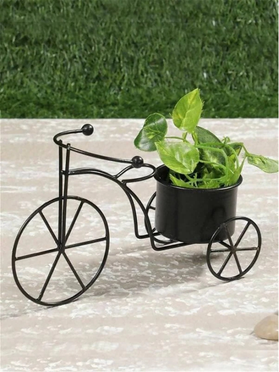 Small Cycle Planter Black