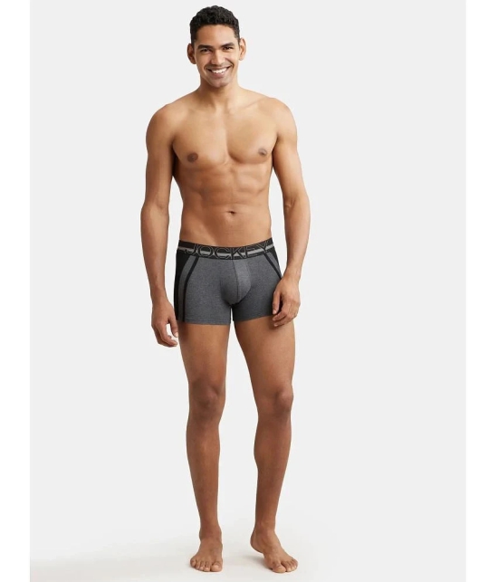 Jockey US21 Men Super Combed Cotton Elastane Stretch Solid Trunk - Charcoal Melange - None