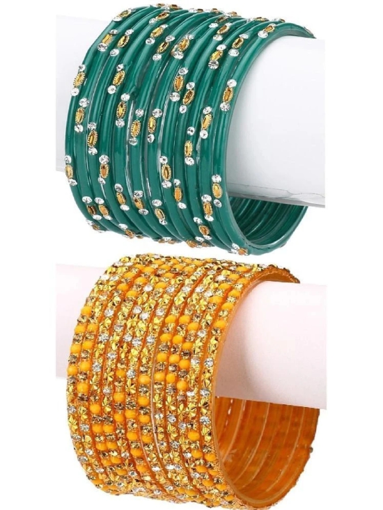 Somil Multicolor Bangle Set ( Pack of 24 ) - None