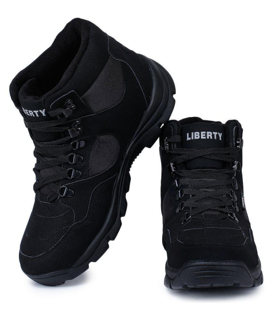 Liberty High Ankle Black Safety Shoes - 8