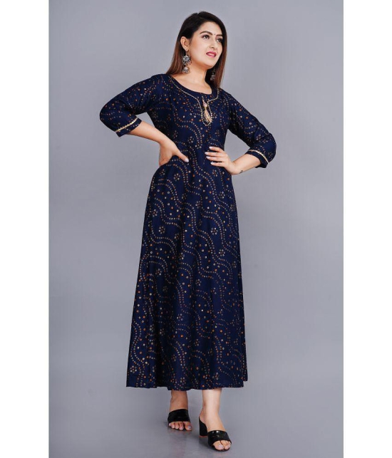 SIPET - Blue Rayon Women's Anarkali Kurti ( Pack of 1 ) - None