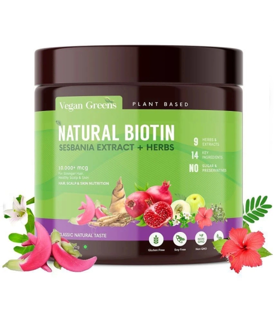 Natural Plant Biotin 10000+ mcg With Triphala Amla For Stronger Hair 200g Classic Natural