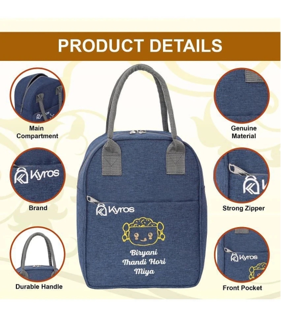 Kyros Blue Polyester Lunch Bag Pack of 1 - Blue