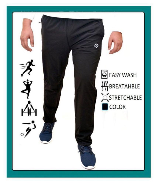 RANBOLT  Hybrid Black Trackpants For Men's - L