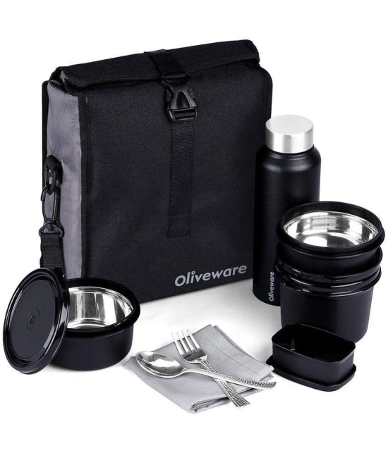 Oliveware Stainless Steel Lunch Box 3 - Container ( Pack of 1 )