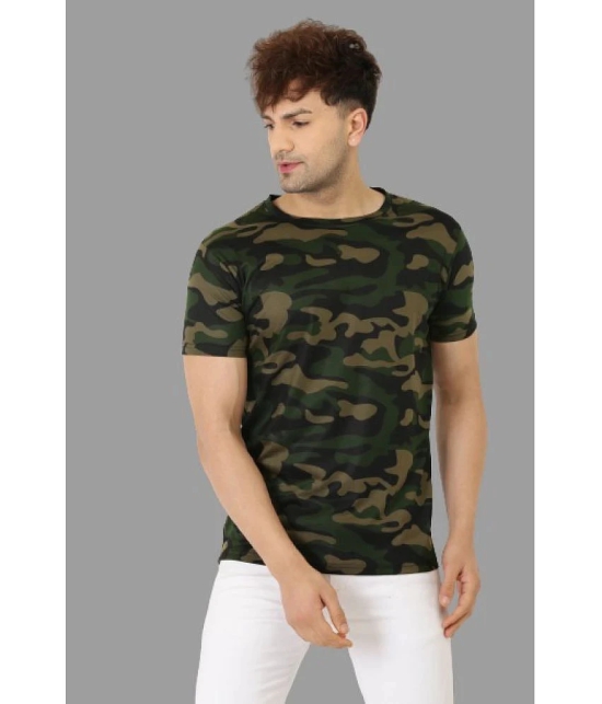 Leotude - Olive Cotton Blend Regular Fit Mens T-Shirt ( Pack of 1 ) - None