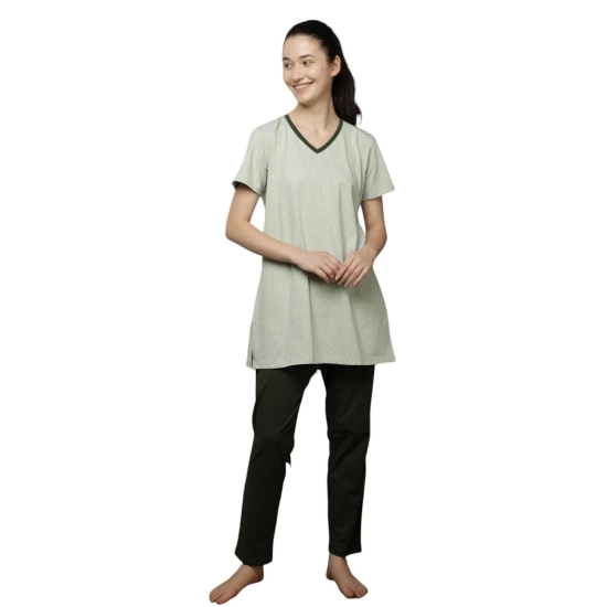 Evian-women-nightsuit set Ev15003-XL / Green