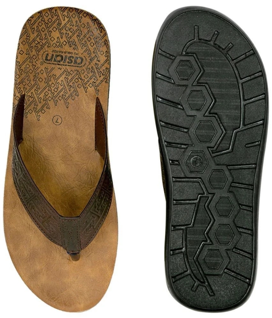 ASIAN Brown Mens Daily Slipper - None