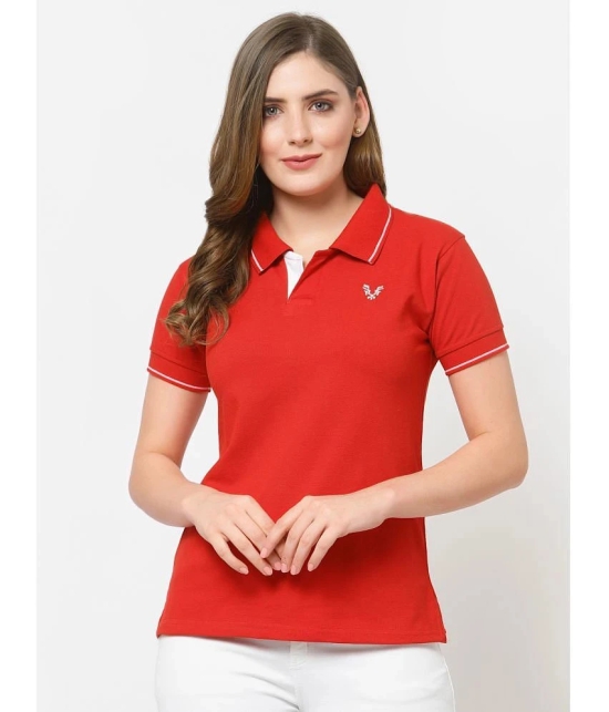 Uzarus - Red Cotton Blend Regular Fit Womens T-Shirt ( Pack of 1 ) - None