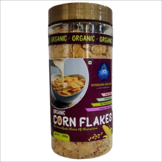 Nimbarks Organic Corn Flakes - 300 Gram Pack | Cholestral-Free | High Fiber | Pure Corn Flakes | Breakfast Cereal