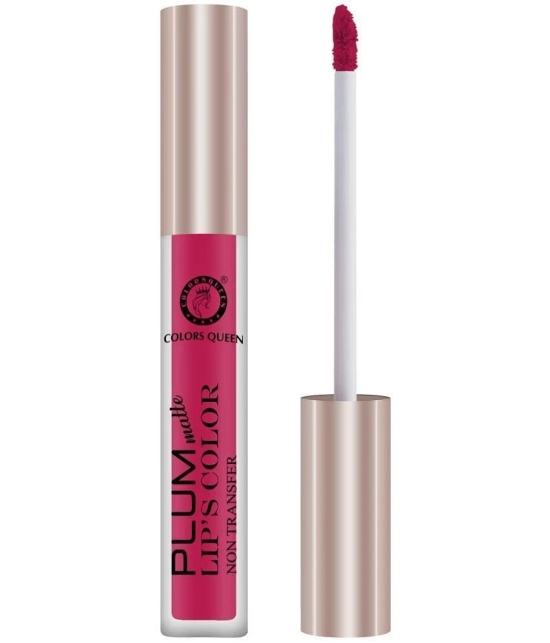 Colors Queen Plum Matte Non Transfer Water Proof Liquid Matte Lipstick 7ml, Pink Tease (Shade - 25)