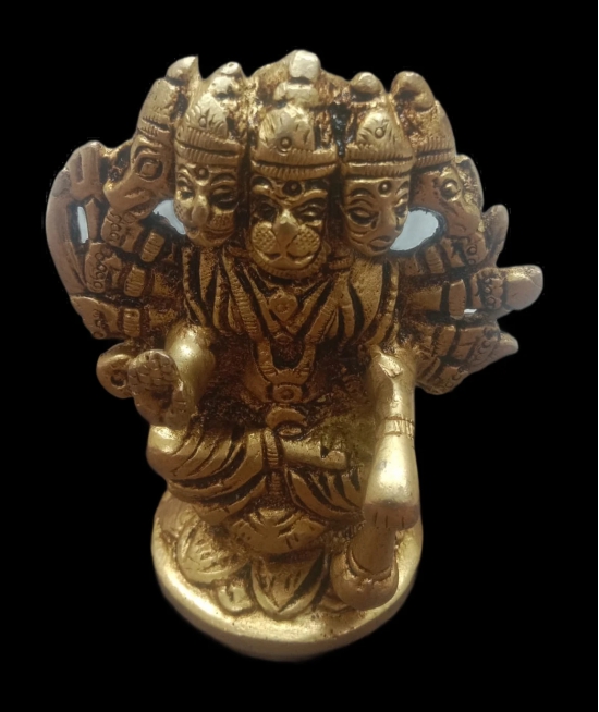 VRINDA METAL ART Brass Punchmukhi Hanuman Idol Idol