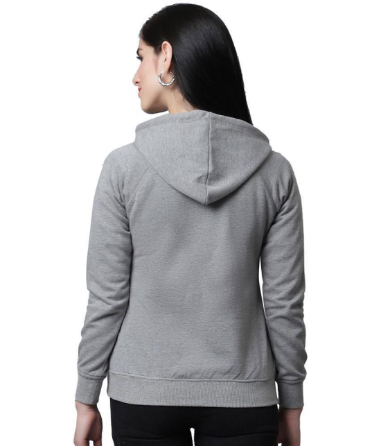 Rute Cotton - Fleece Grey Hooded Sweatshirt - None