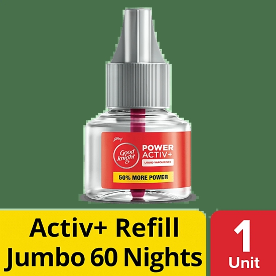 Good Knight Power Activ+ Liquid Vapourizer, Mosquito Repellent 60 Nights, 45Ml Jumbo Refill