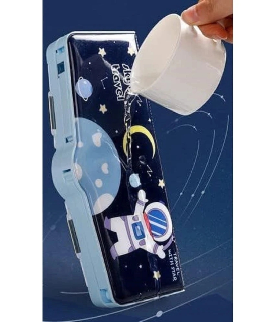 Branded Space Theme Magnetic Pencil Box for Kids, Space Pencil Box for Boys & Girls, Stationery Box, Buttons Operated Pencil Box for Kids (with Accessories)