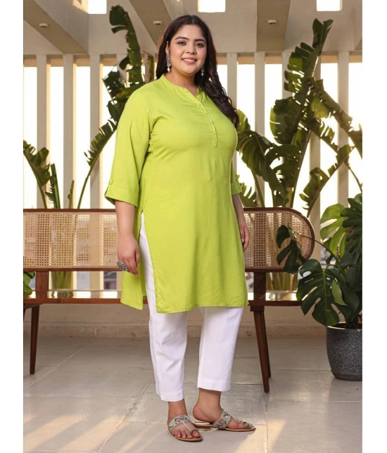 Juniper Rayon Solid Straight Womens Kurti - Green ( Pack of 1 ) - None