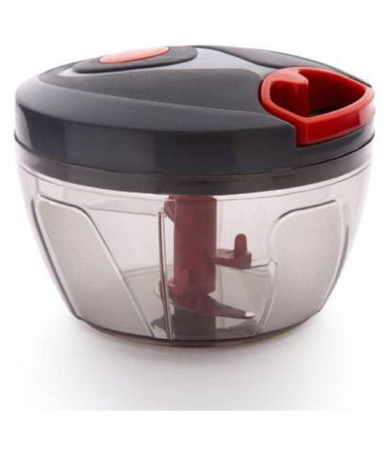 HOMETALES Compact Manual Handy Chopper - 450 ml, Black - Red