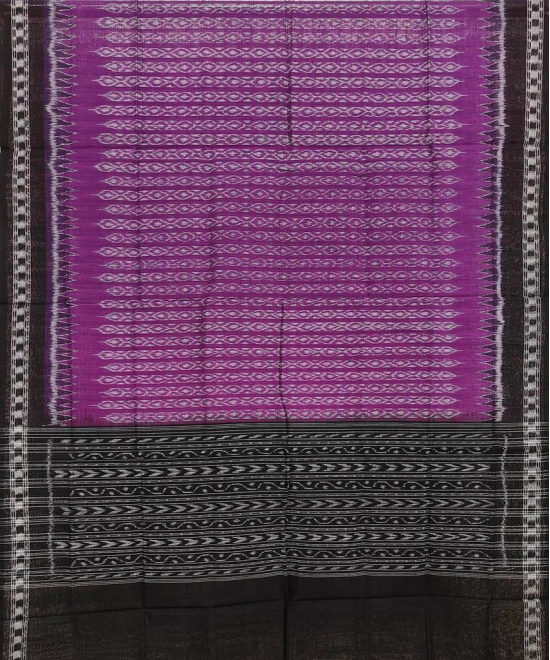 Purple Black Sambalpuri Handwoven Single Ikat Cotton Dupatta