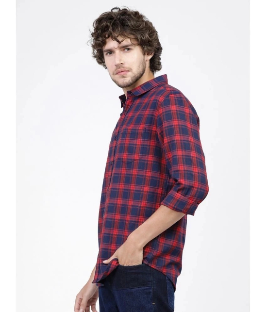 Ketch Polyester Slim Fit Checks Full Sleeves Mens Casual Shirt - Navy Blue ( Pack of 1 ) - None