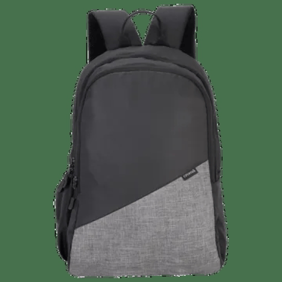 Croma Polyester Laptop Backpack (30 L, 2 Spacious Compartments, Grey and Black)