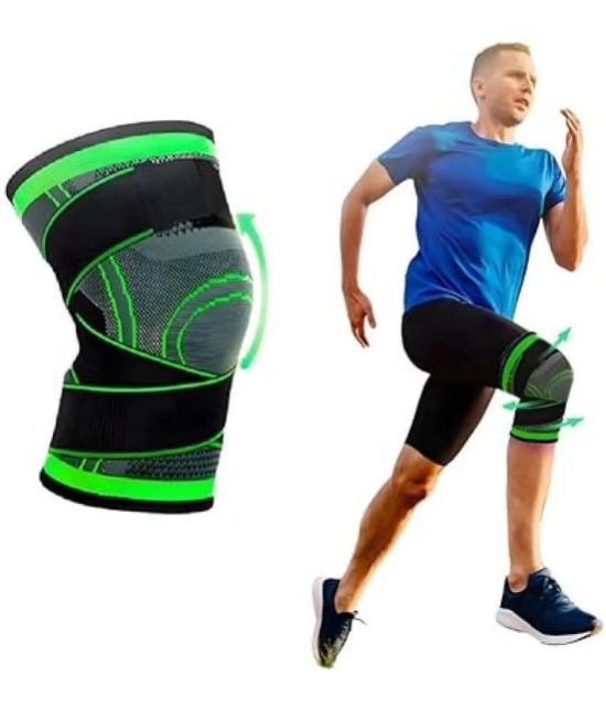 Knee Cap Support with adjustable straps for Pain Relief Knee Support for Injury Recovery, Meniscus Running, Sports, Workout, Pack of 1 - Green