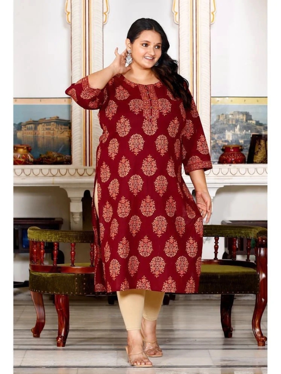 Swasti Cotton Printed Straight Womens Kurti - Brown ( Pack of 1 ) - None