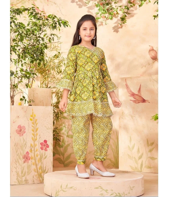 Aarika Green Cotton Girls Patiala Kurta Set ( Pack of 1 ) - None