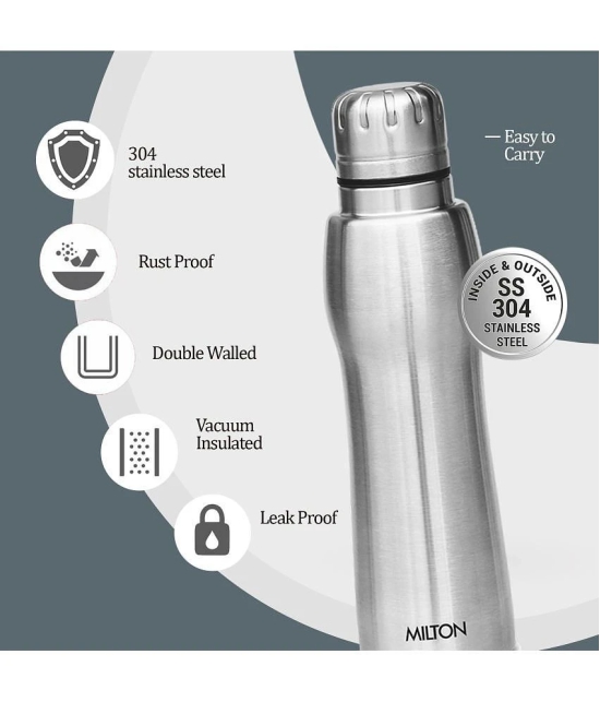 Milton Verve 400 Thermosteel 24 Hours Hot and Cold Water Bottle, 380 ml, Silver - Silver