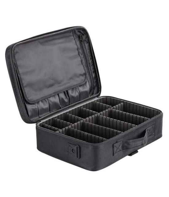 House Of Quirk Black 3 Layers Large Professional Makeup Travel Case